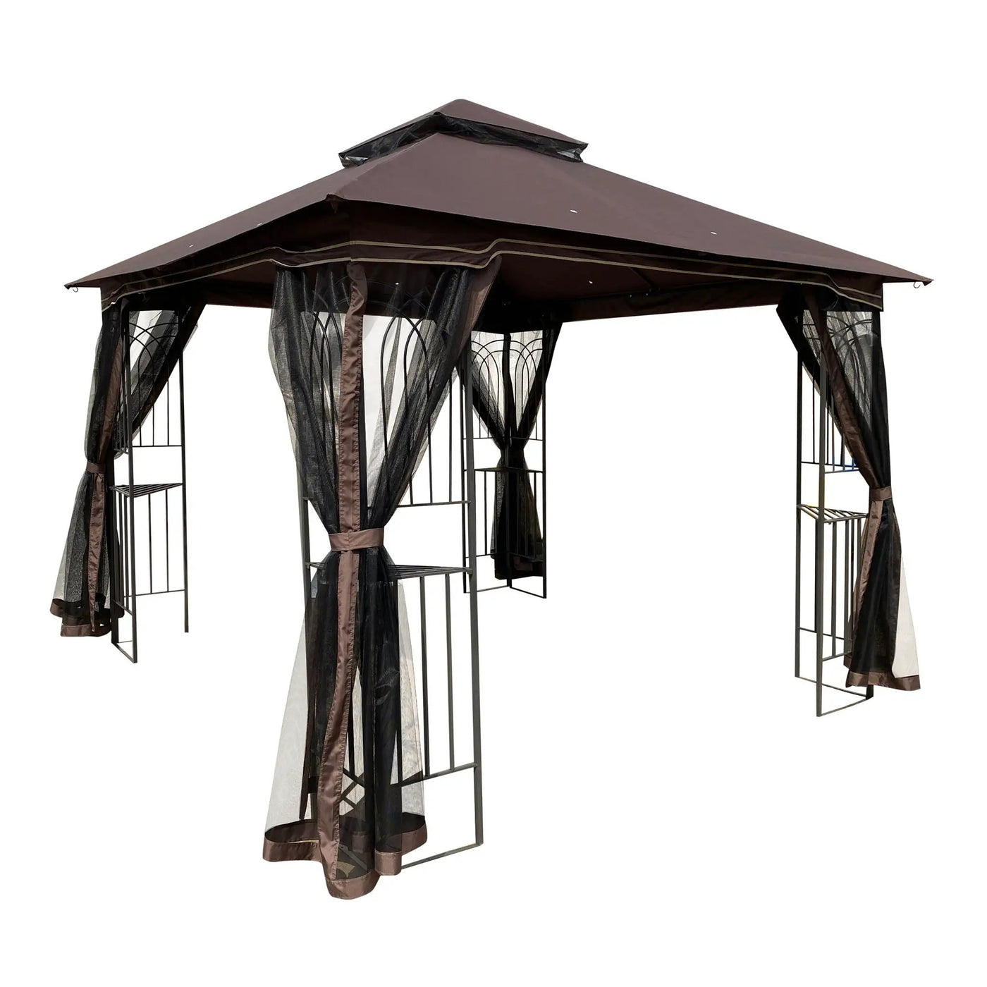 Patio Gazebo Tent With Ventilated Double Roof And Mosquito Net by HouseOfZazla