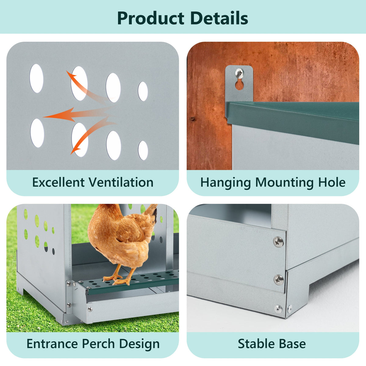 10-Bay Metal Nest Box for Hens and Ducks, photo 2 of 7