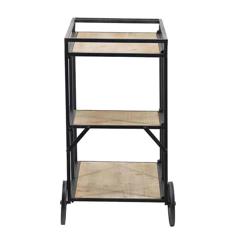 Black / Brown Shelf With Wheel with Metal Frame - Etageres, photo 9 of 15
