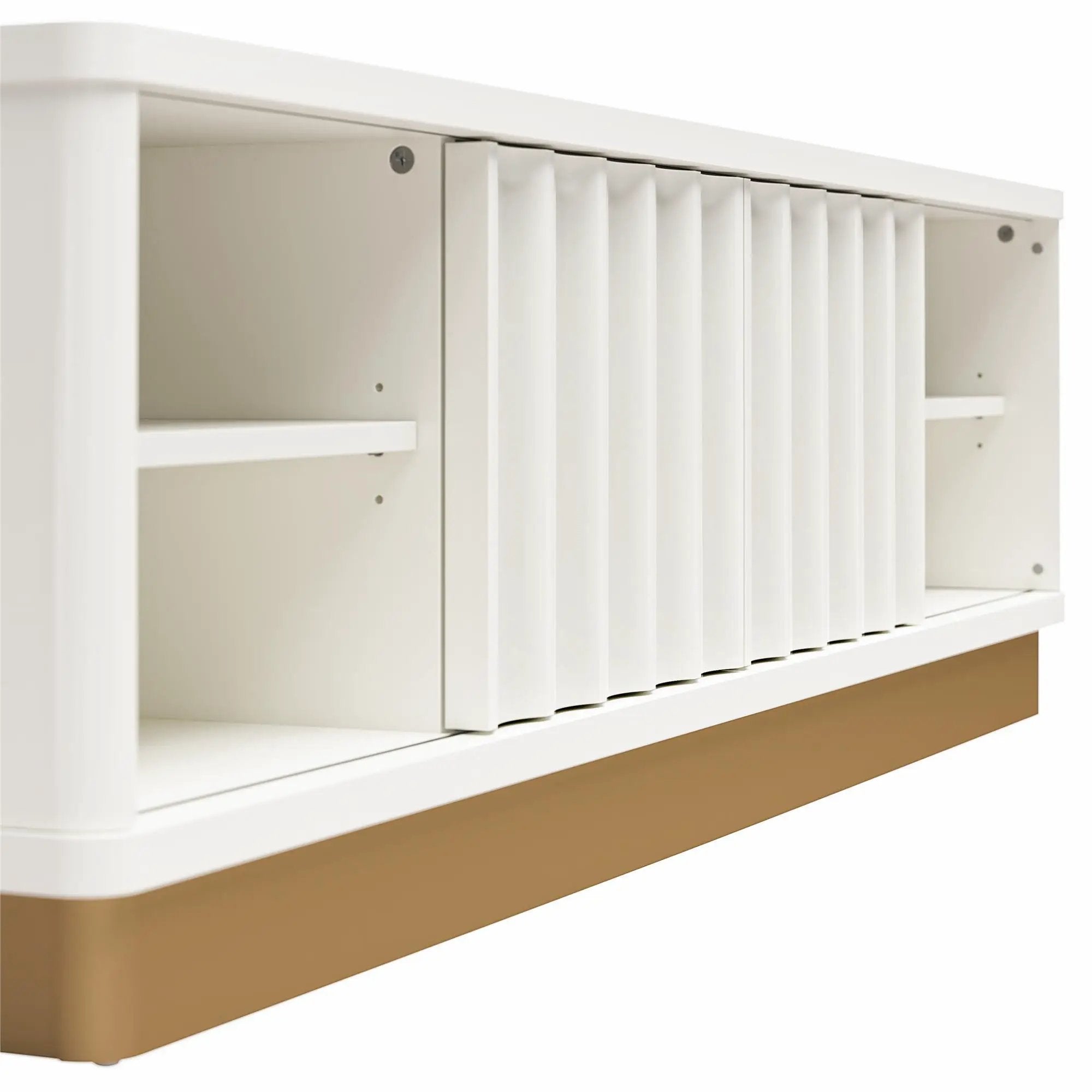 Rene - Scalloped TV Stand For TVs Up To 65" - White by HouseOfZazla
