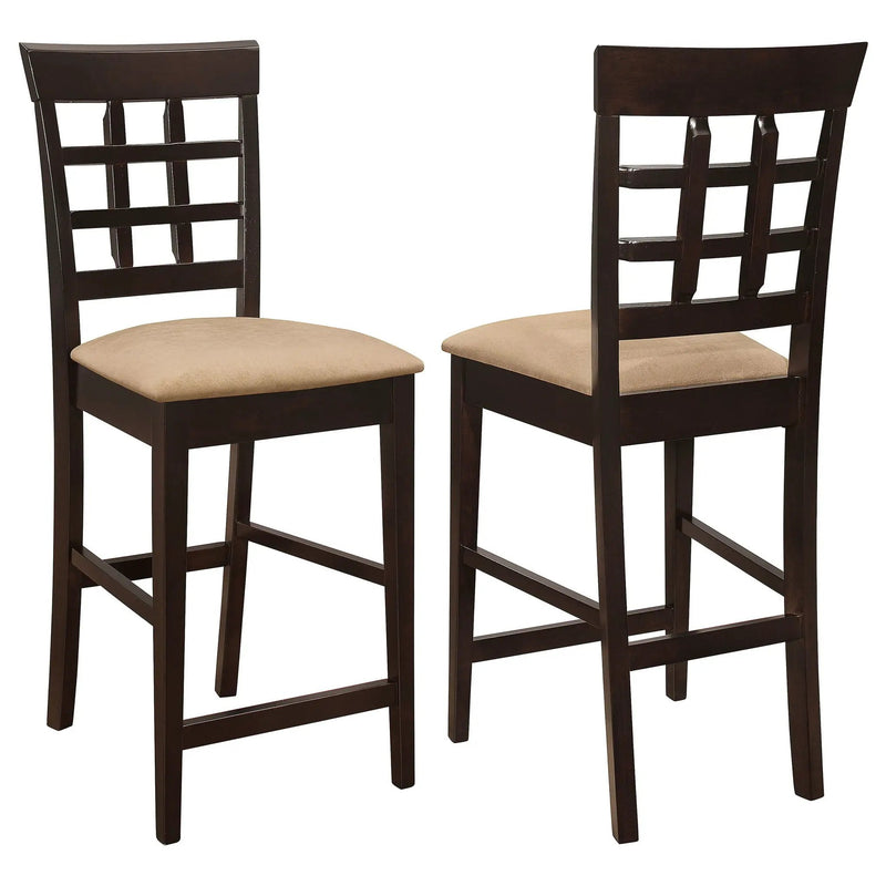 Gabriel Lattice Back Counter Chair Cappuccino (Set of 2) by Unique Piece Furniture