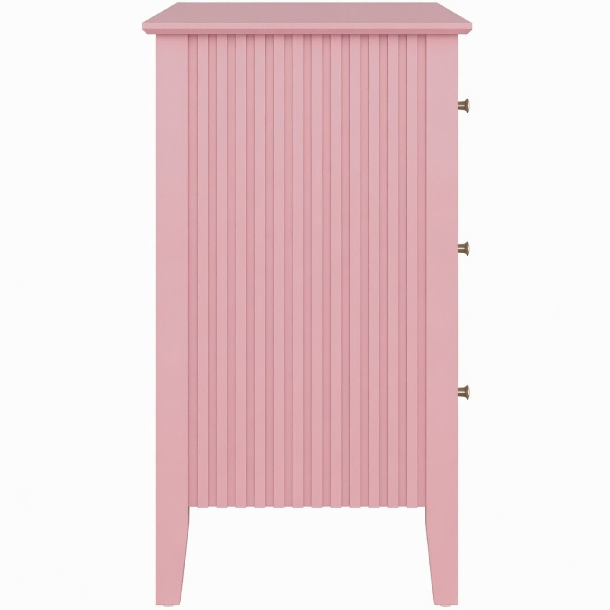 Fluted 3 Drawer Nightstand With Soft Close Slides by HouseOfZazla