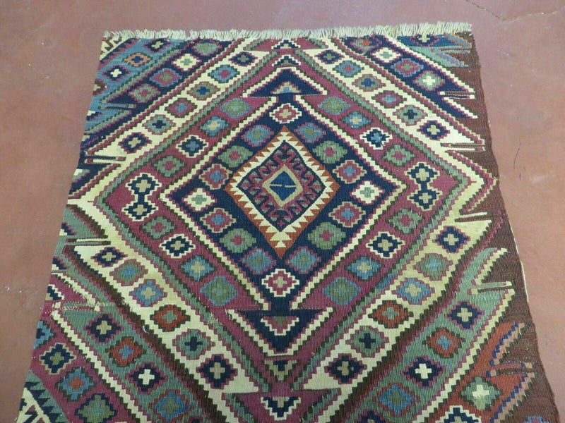 2' 1" X 4' 4" Antique Handmade Bagface Kilim Shirvan Caucasian Wool Rug Nice by Jewel Rugs