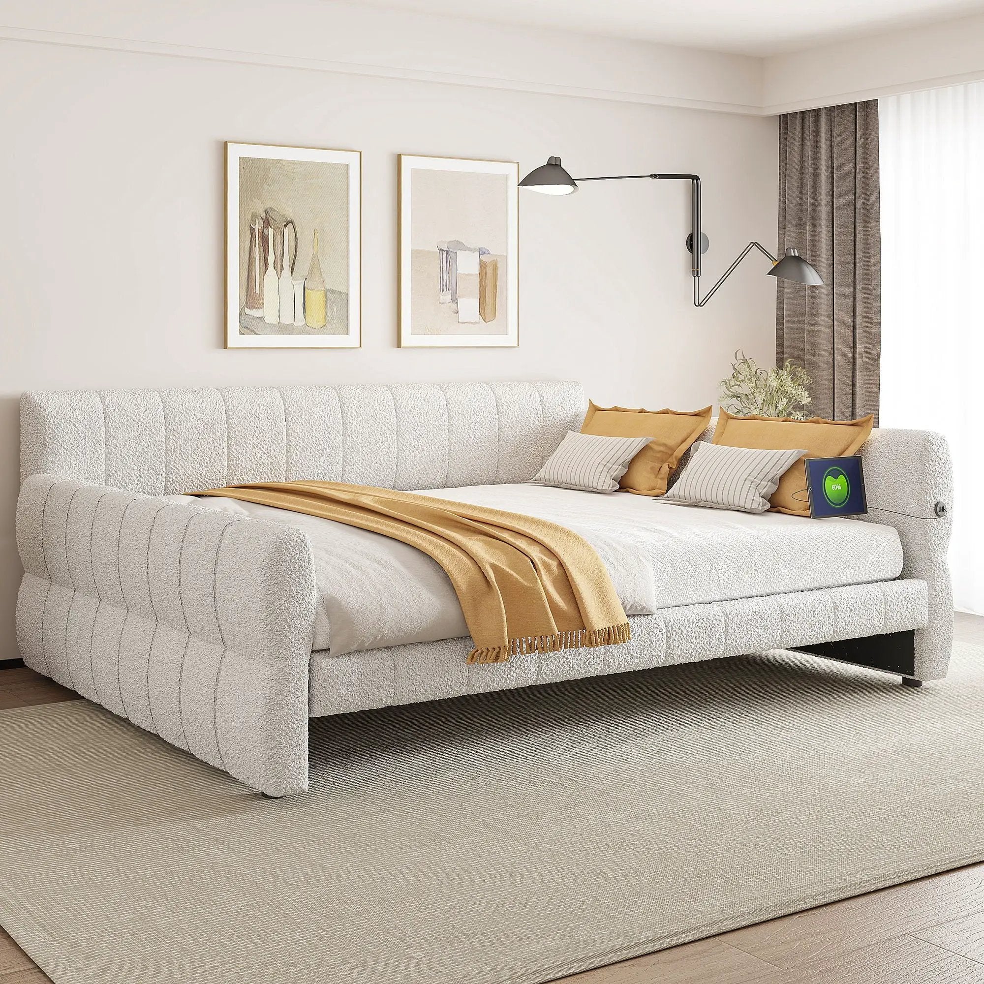 Upholstered Platform Bed With USB Charging by Unique Piece Furniture