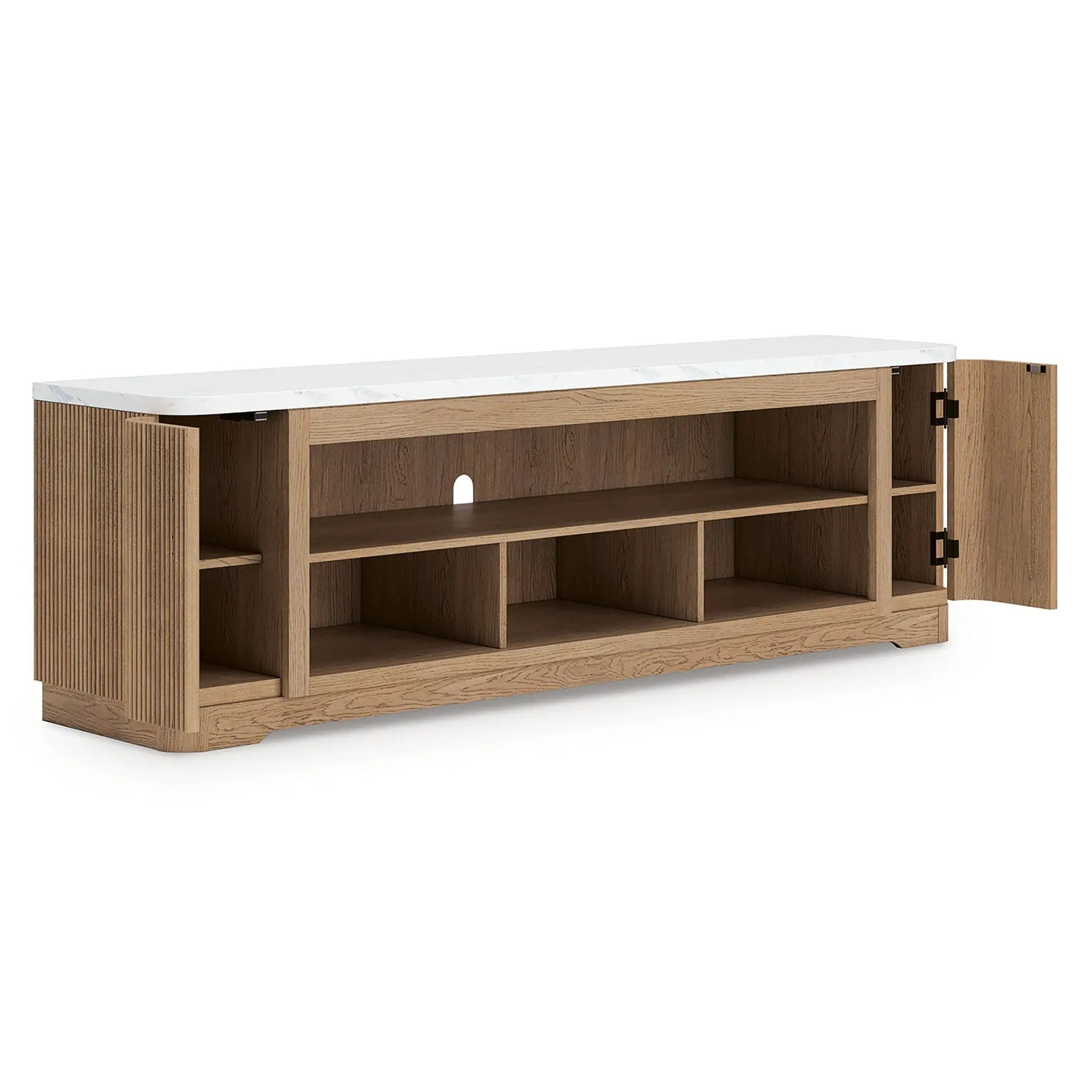 Camdill - XL TV Stand With Fireplace Option - Light Brown by Unique Piece Furniture