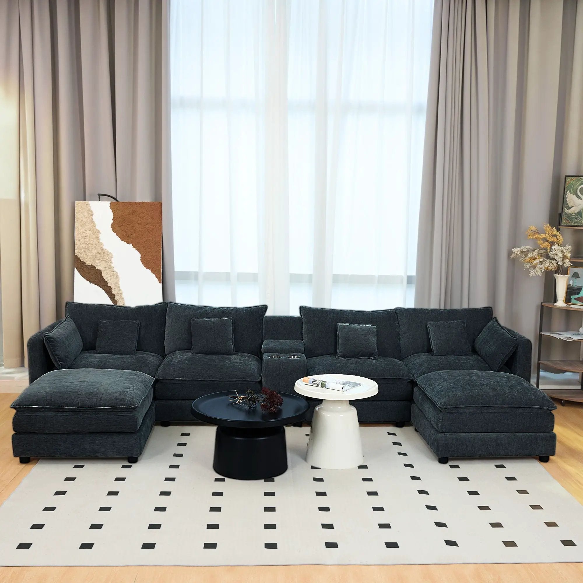 U Shaped Sectional Cloud Couch For Living Room by HouseOfZazla