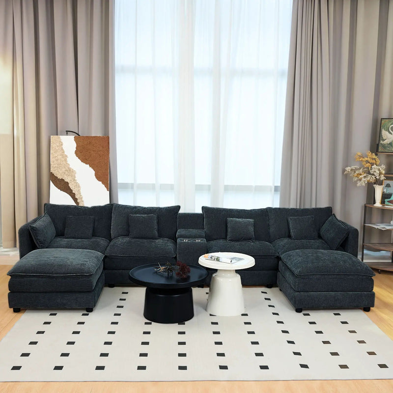 U Shaped Sectional Cloud Couch For Living Room by HouseOfZazla