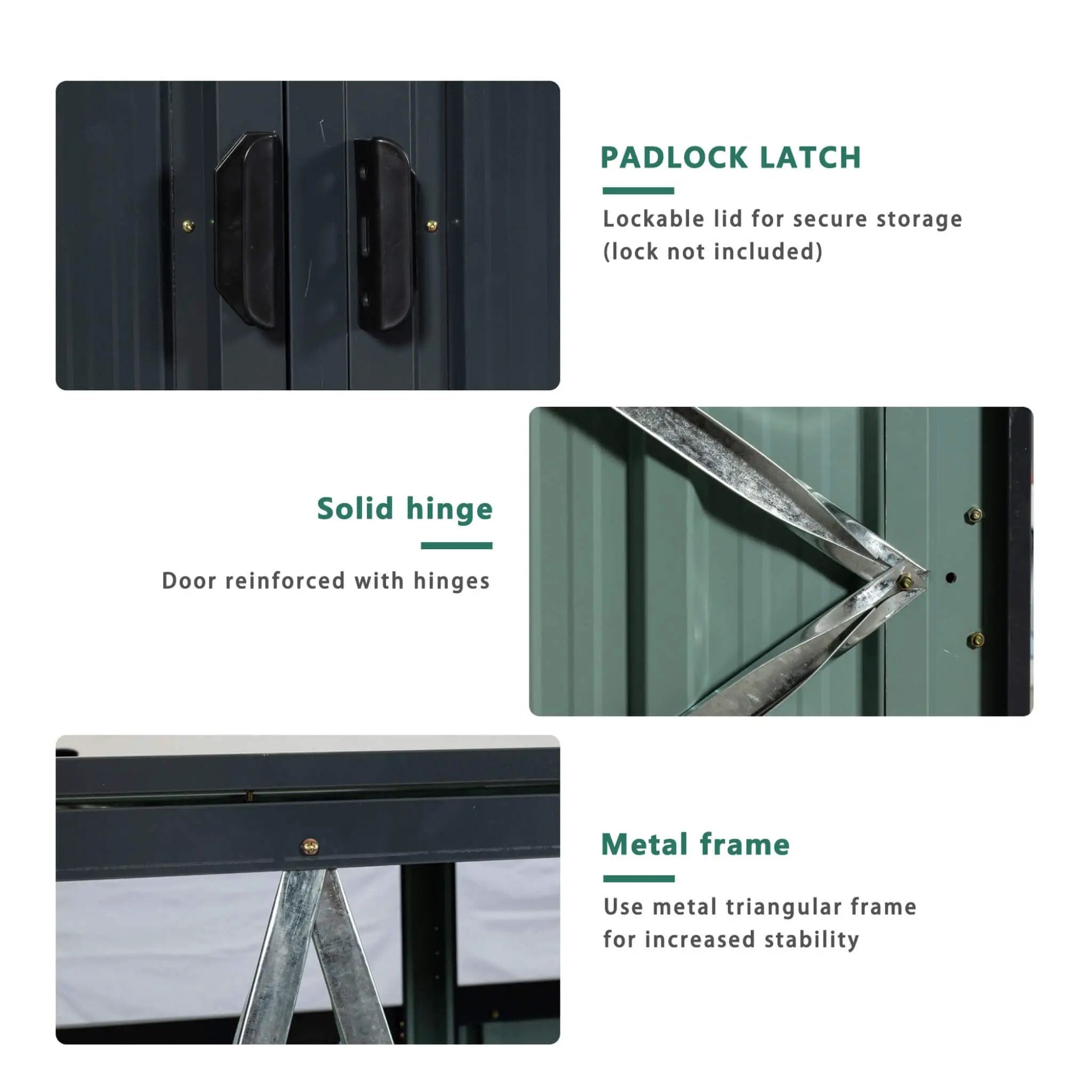 94-Inch Heavy-Duty Outdoor Galvanized Stainless Steel Garbage Bin Shed For 3 Trash Cans (SAK89882) by SAKSBY WHOLESALE