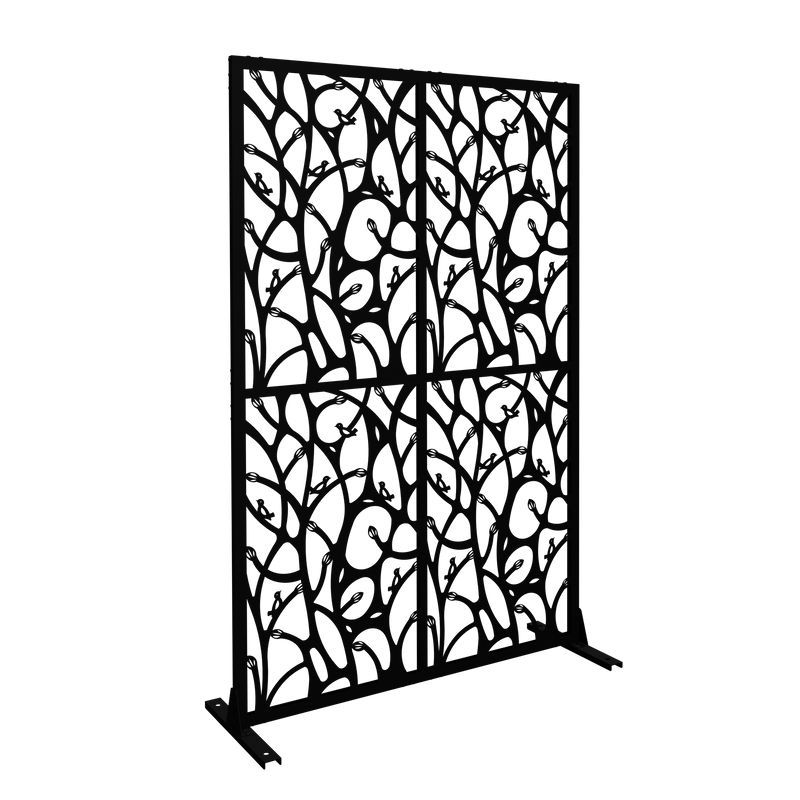 Metal Privacy Screen 3.8 Ft W x 6 Ft H Indoor Outdoor Divider by HouseOfZazla