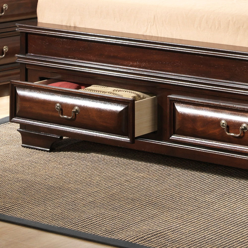 Dark Brown Storage Bed with Real Wood Veneers - Storage Bed, photo 4 of 7
