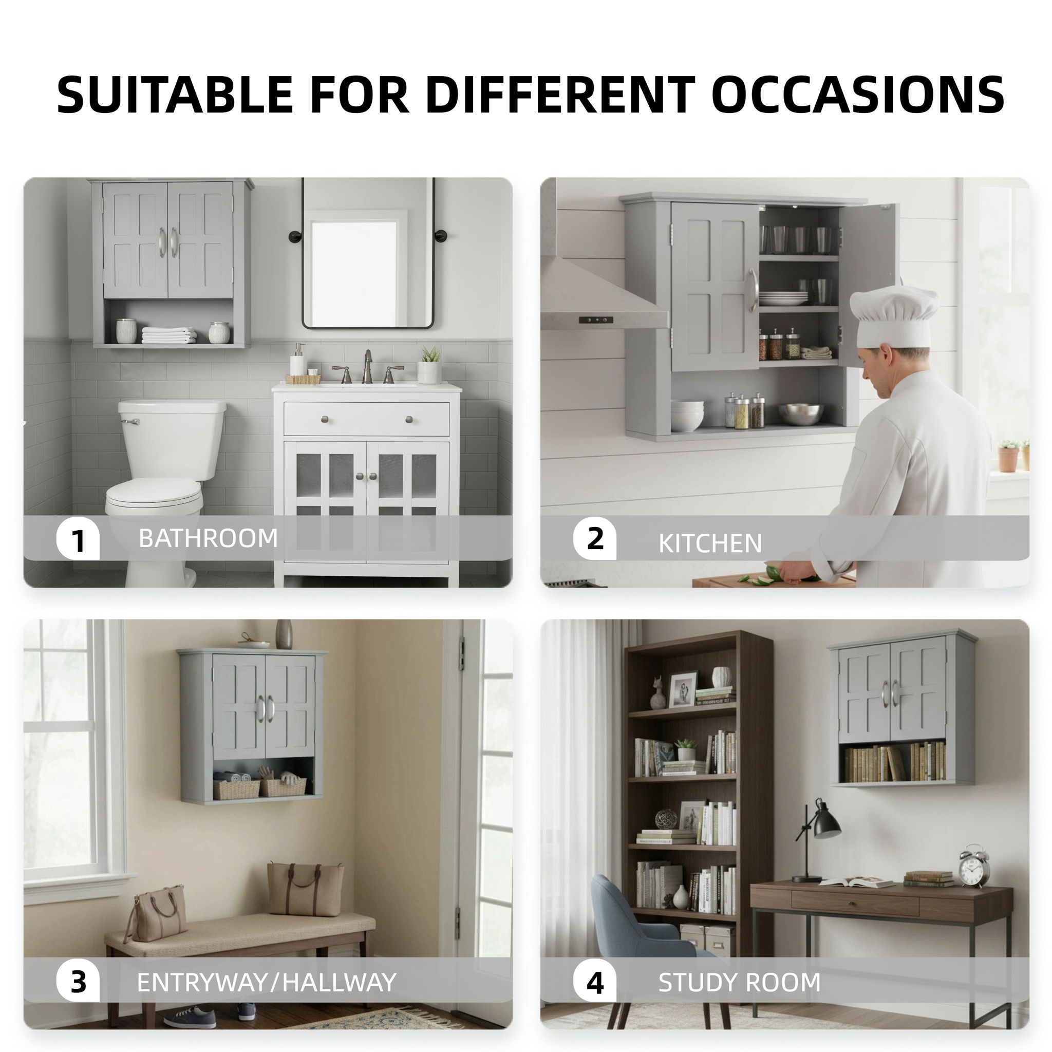 Multi Functional Wall Mounted Cabinet With Adjustable Shelves For Bathroom by HouseOfZazla
