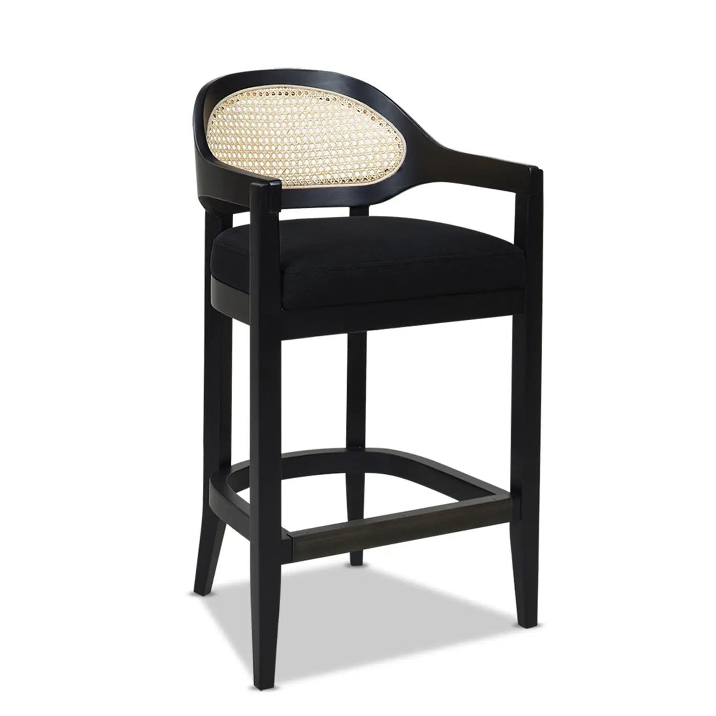 Americana - Mid-Century Modern Cane Back Counter Stool by Unique Piece Furniture