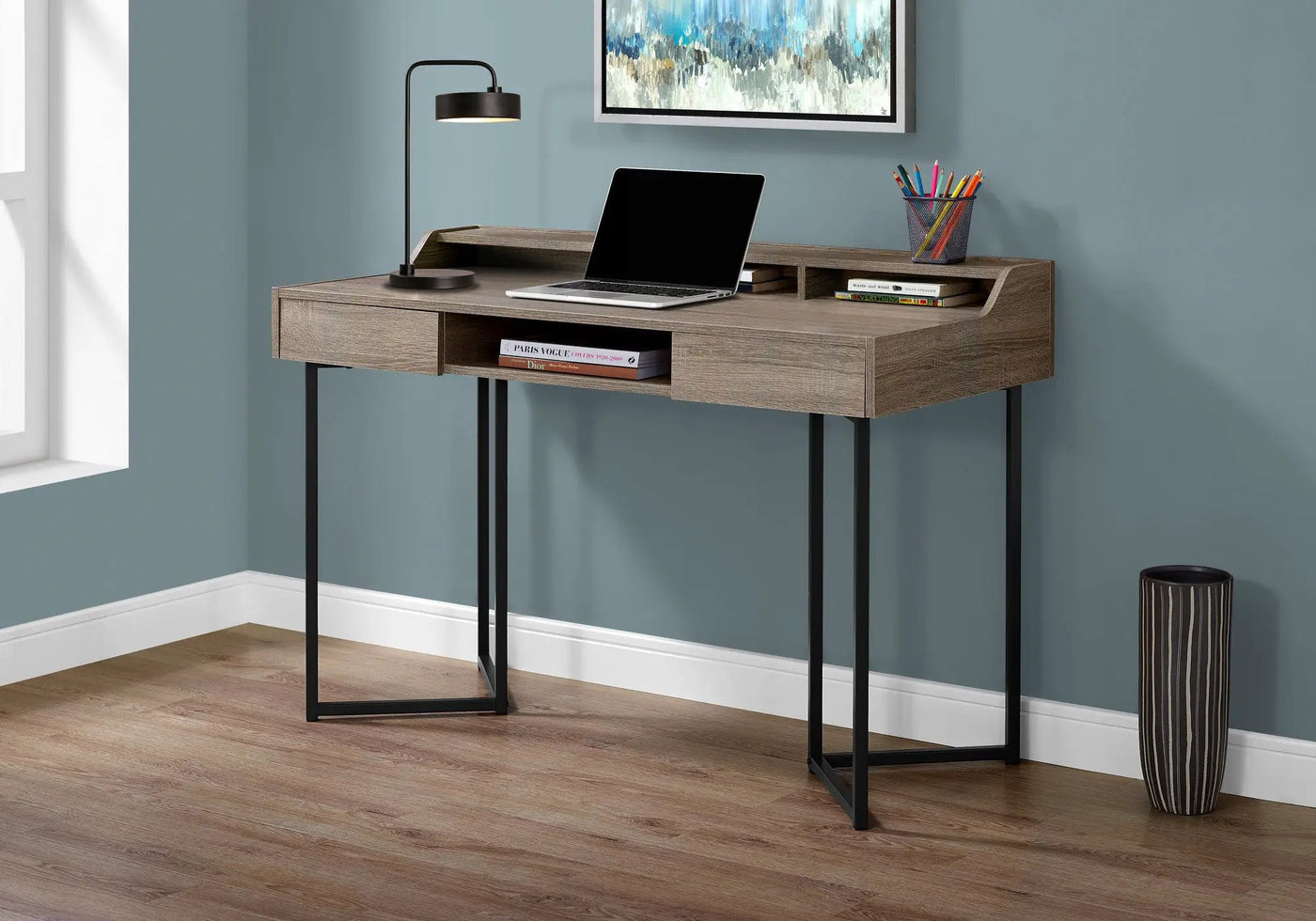 Computer Desk For Home Office, Ample Storage, Contemporary & Modern by HouseOfZazla