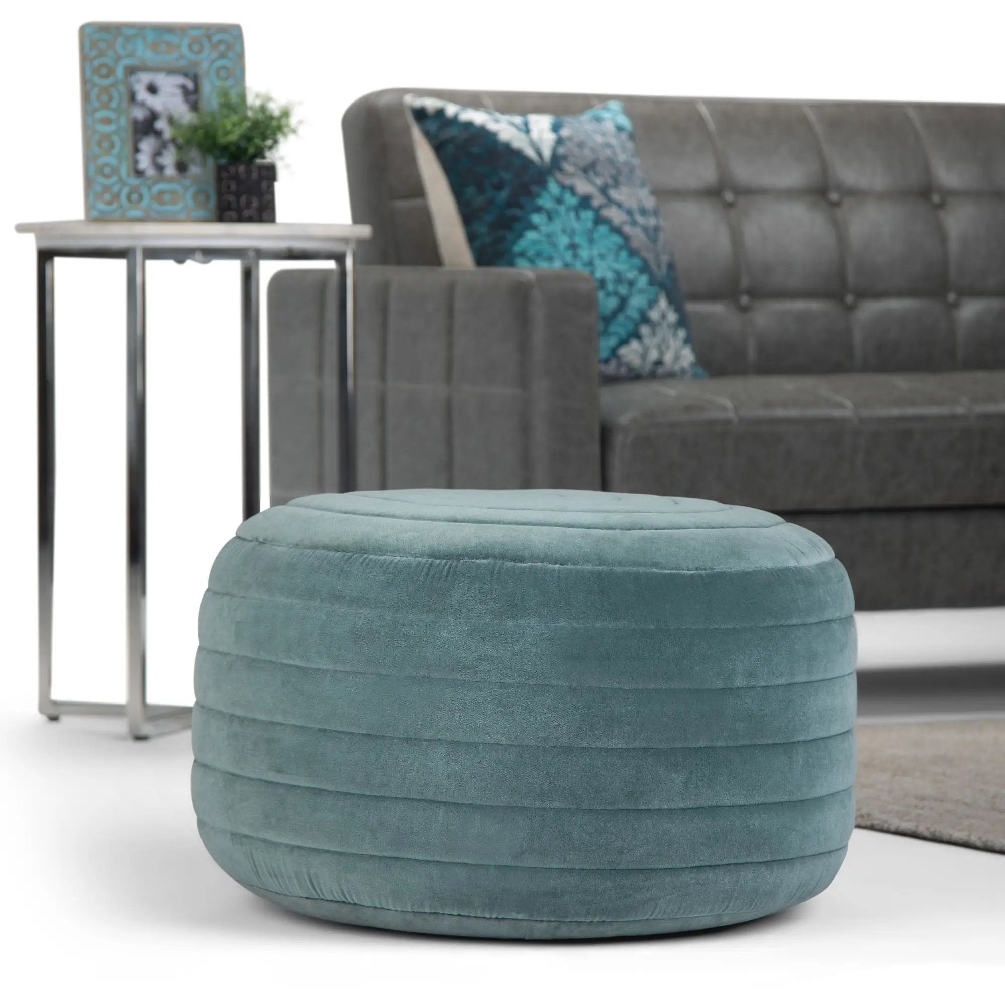 Vivienne - Upholstered Round Pouf by HouseOfZazla