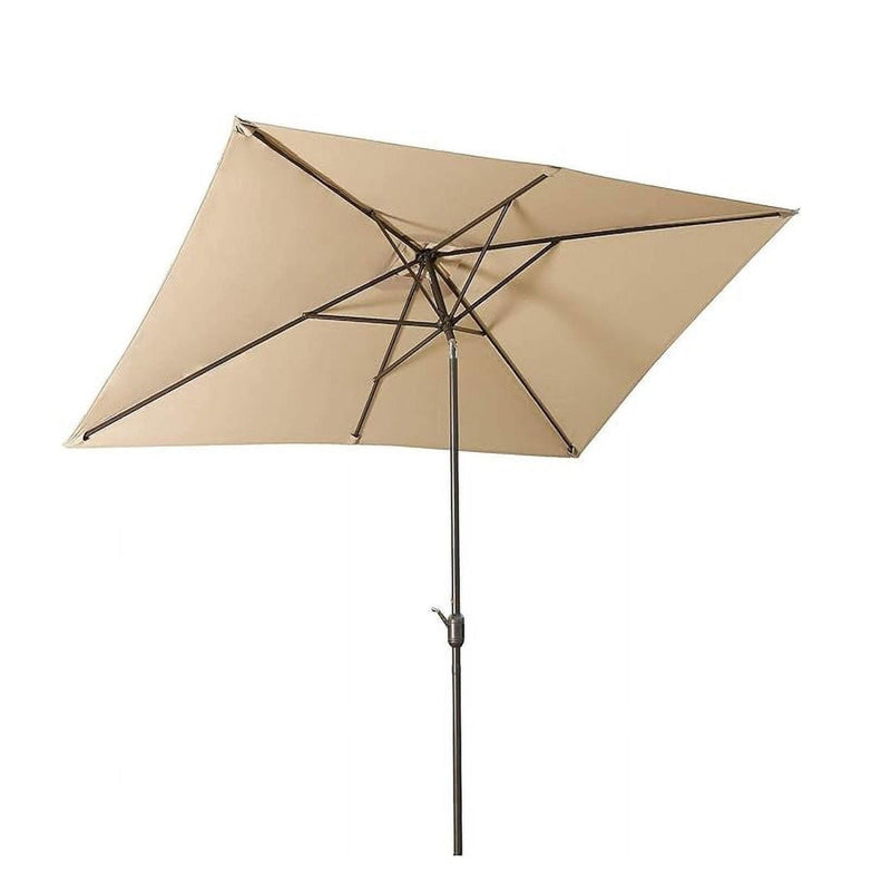 Rectangular Patio Umbrella With Crank Tilt, Polyester UV-Resistant Canopy by HouseOfZazla
