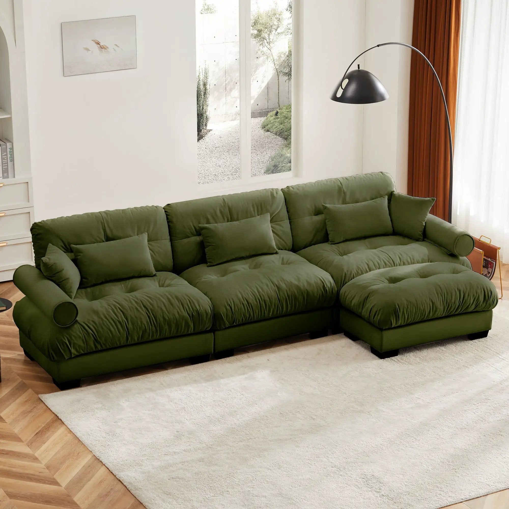 Super Comfort Oversized Modular Sectional Sofa With Movable Ottoman by Unique Piece Furniture