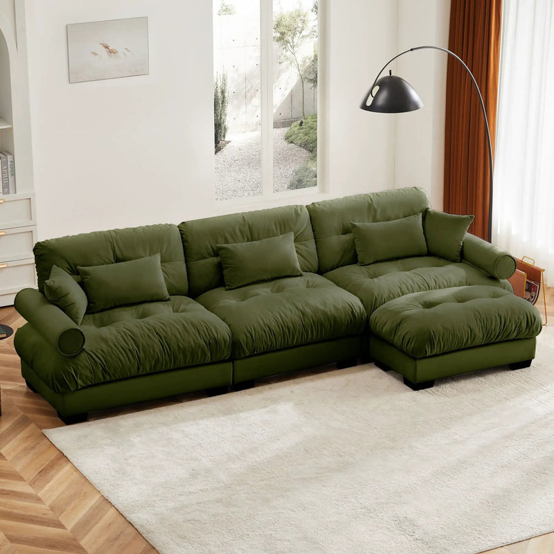 Super Comfort Oversized Modular Sectional Sofa With Movable Ottoman by Unique Piece Furniture