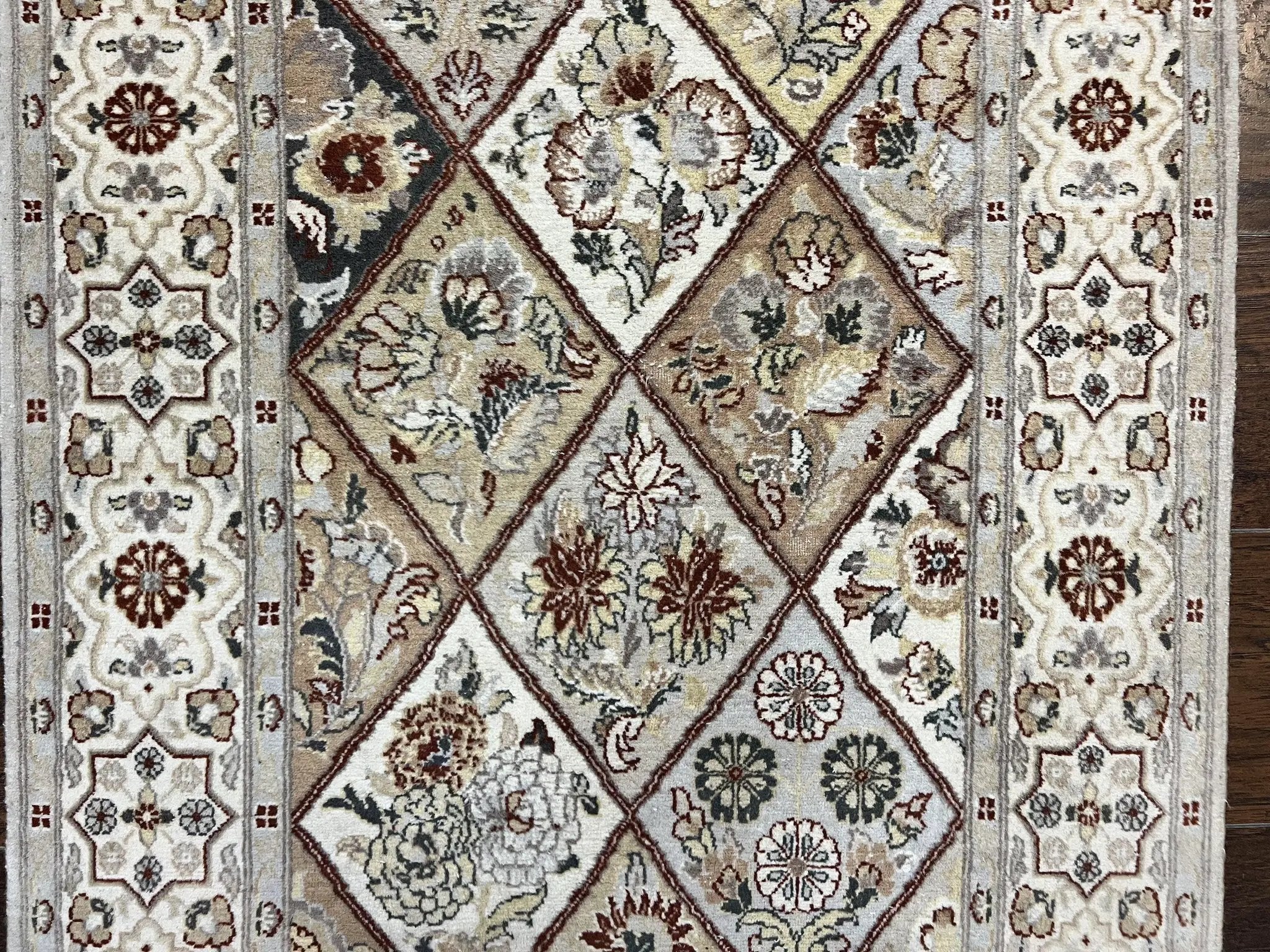 Pak Persiann Runner Rug 2.7 x 12, Handmade Wool Vintage Hallway Rug, Panel Design by Jewel Rugs