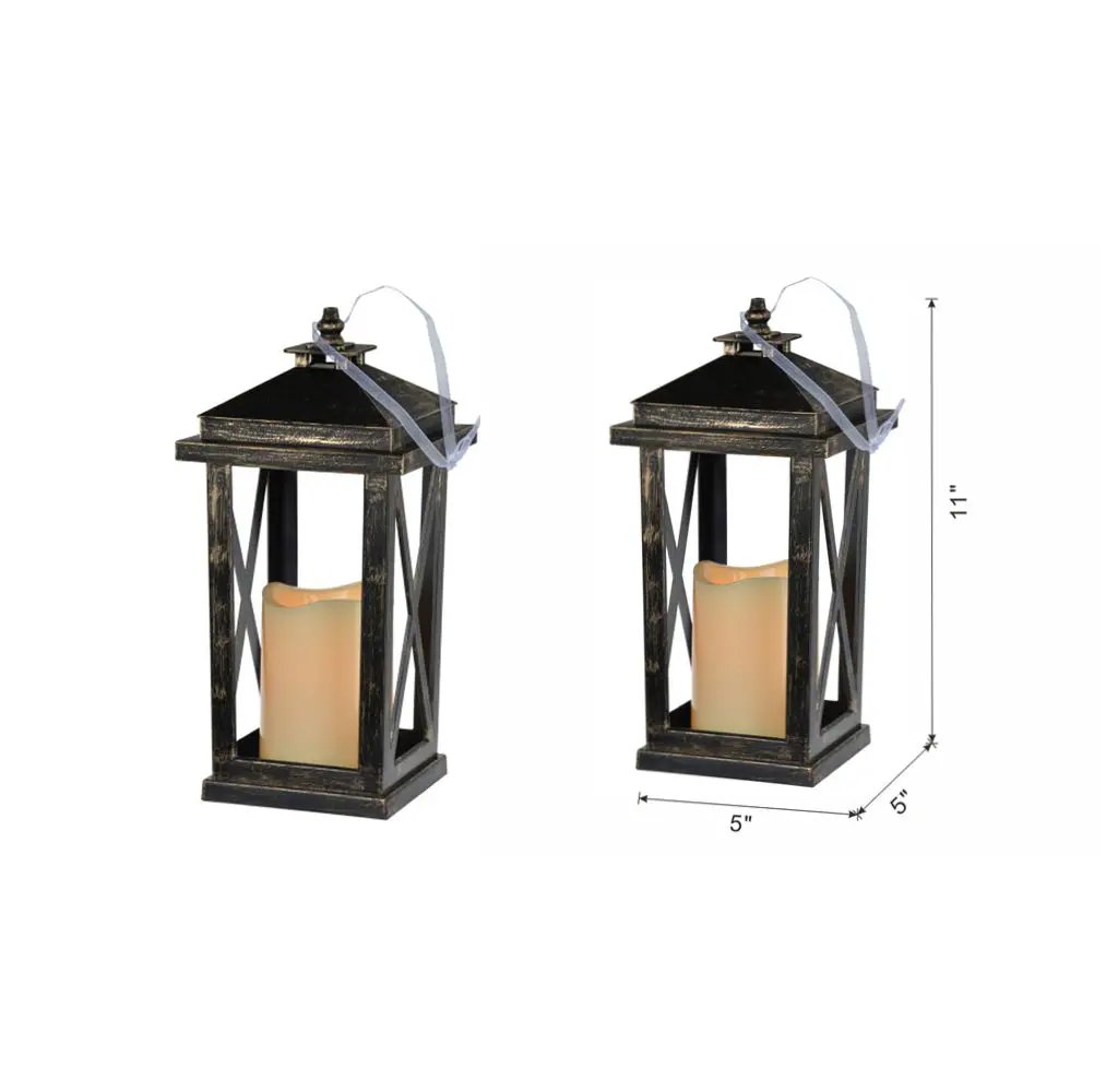 Menifee - Lantern With Led Candle (Set of 2) by HouseOfZazla