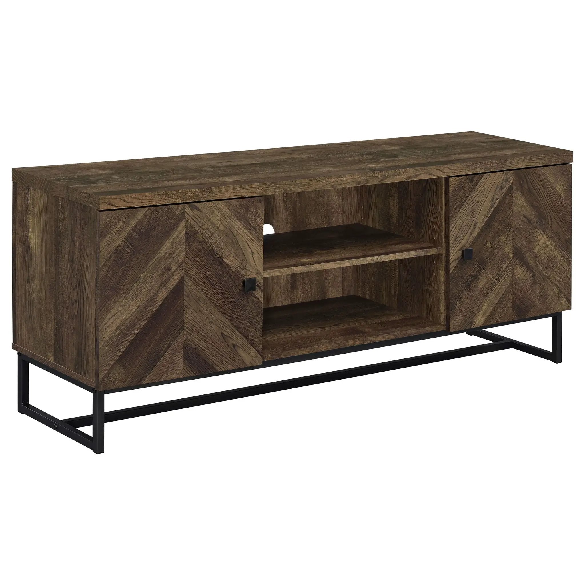Myles 2-door Engineered Wood 60-inch TV Stand Rustic Oak by Unique Piece Furniture