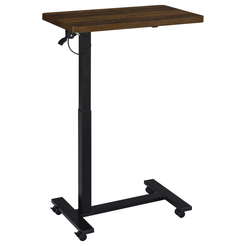 Westpark Pneumatic Adjustable C-Shape Side Table with Casters Dark Pine by Unique Piece Furniture