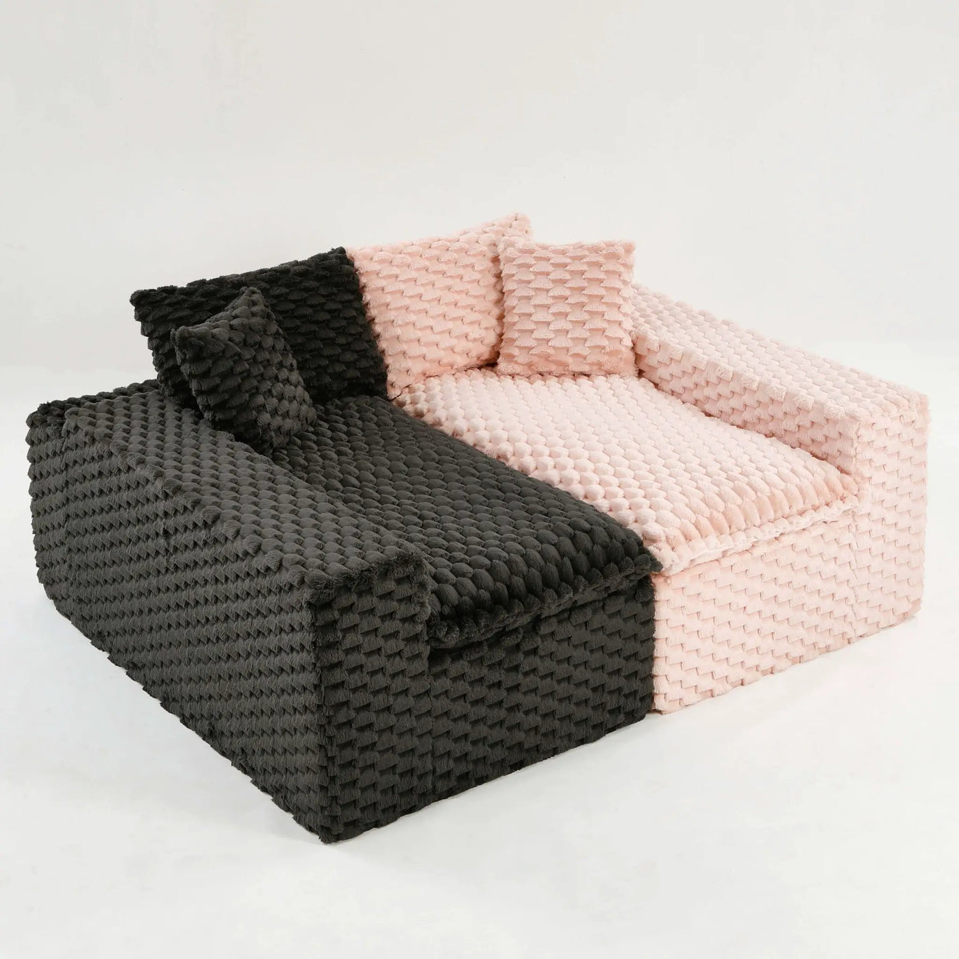 Multifunctional Sofa Pink Black, Fits 4 People by HouseOfZazla