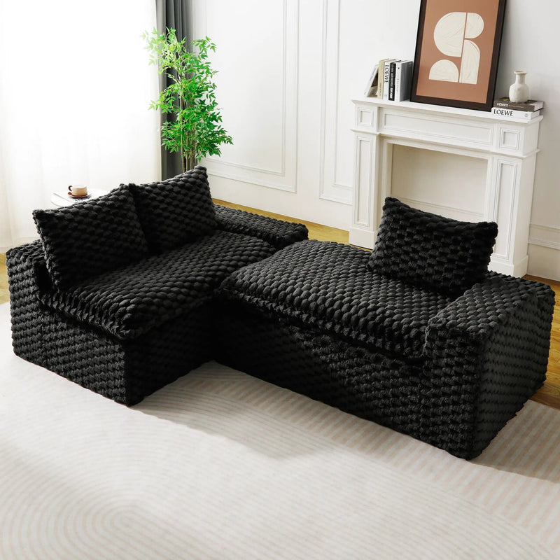 Modular Sofa, Convertible Twin Seat With Chaise Lounge by HouseOfZazla