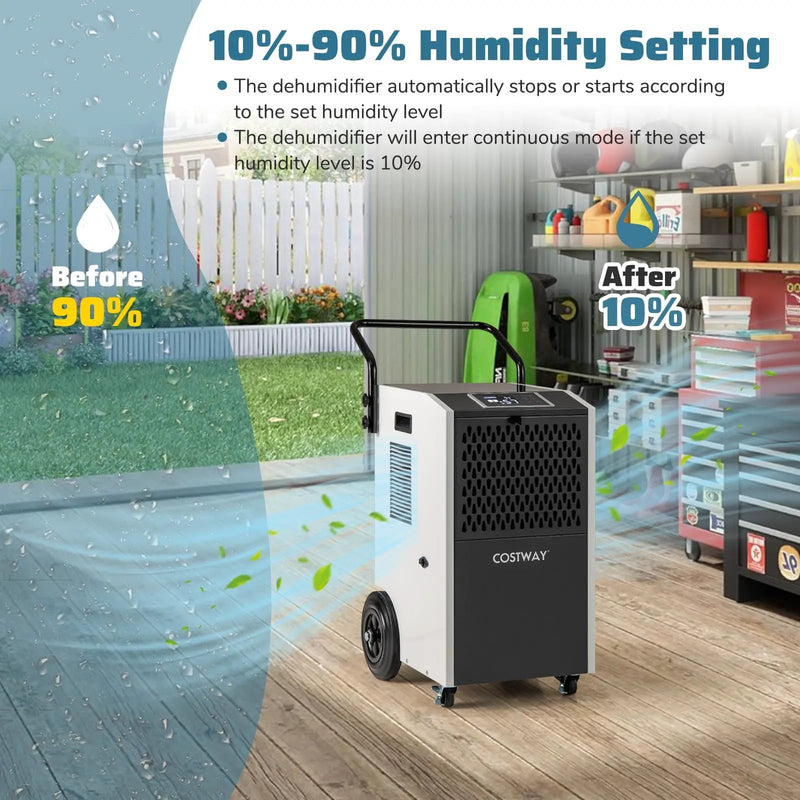 154 Pints Commercial Dehumidifier with Pump and Drain Hoses by DirectDeals