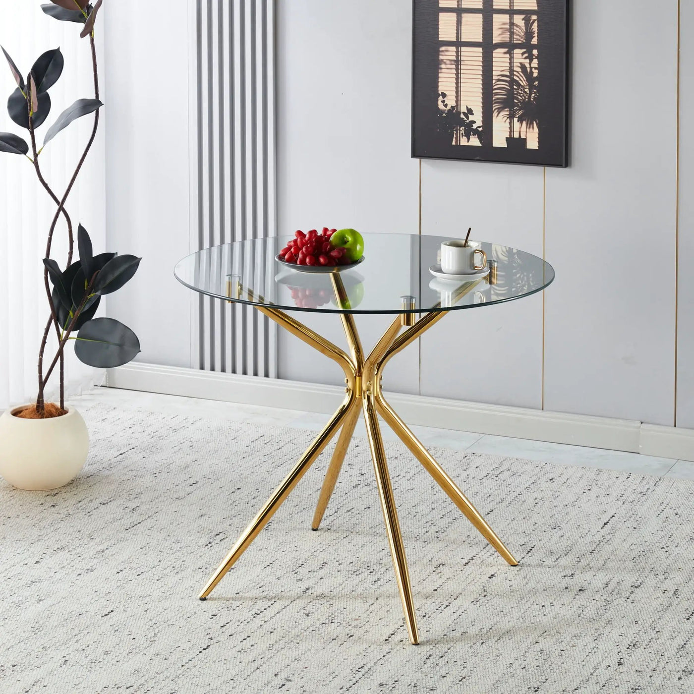 Compact Dining Table With Glass Top by HouseOfZazla