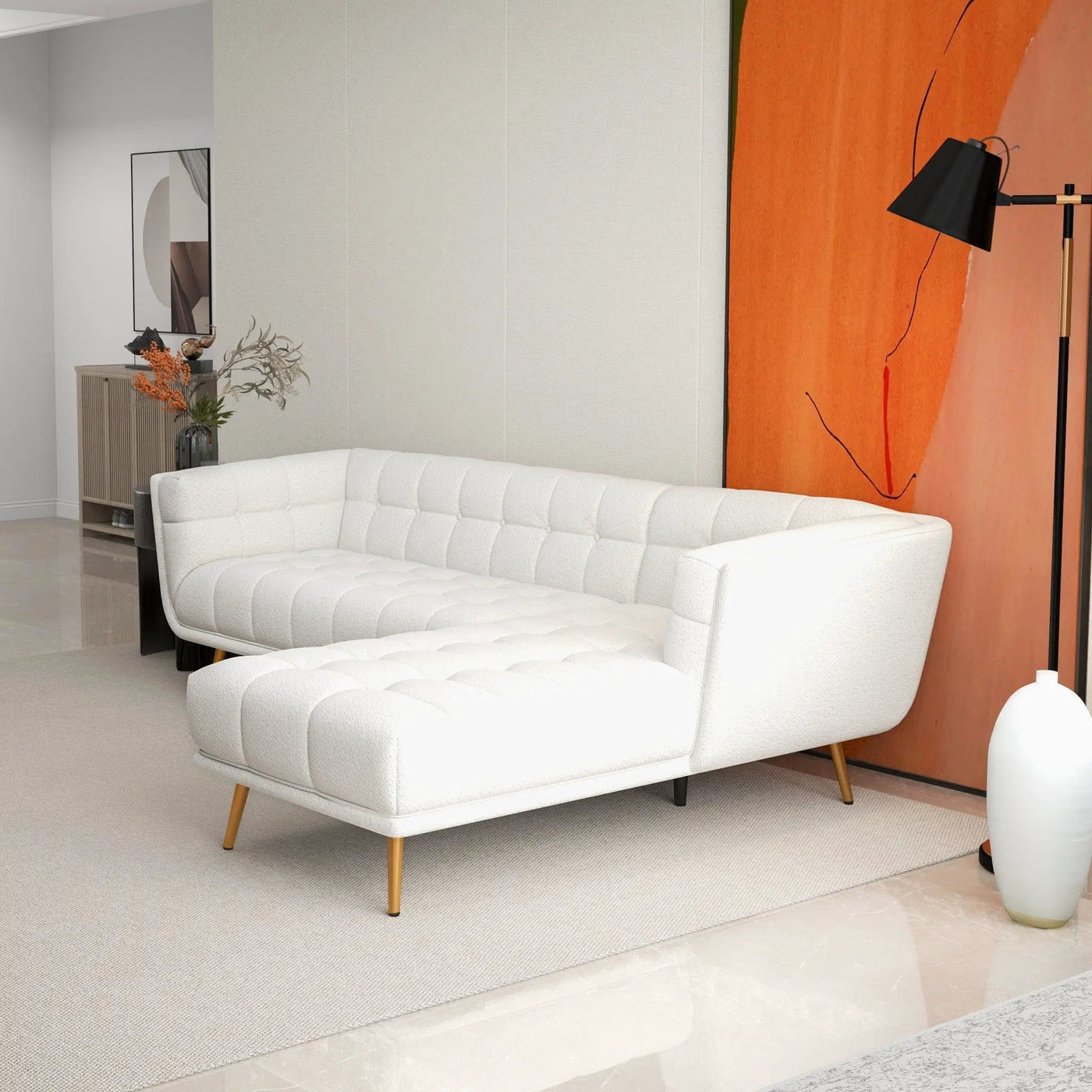 Addison - L Shape Sectional Sofa Tufted by HouseOfZazla