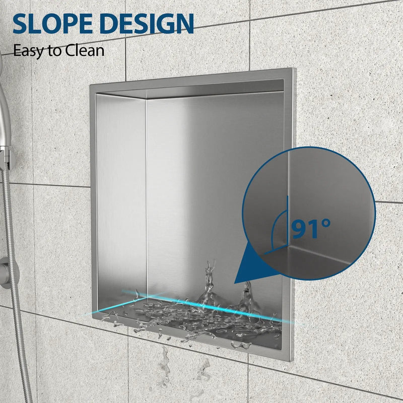 Stainless Steel Shower Niche With Seamless Design For Bathroom Storage by HouseOfZazla