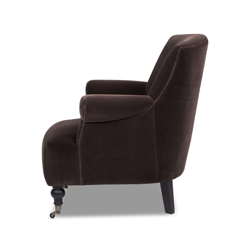 Eloise 30" Pleated Sock Arm Accent Armchair with Turned Wood Legs - Deep, photo 8 of 10