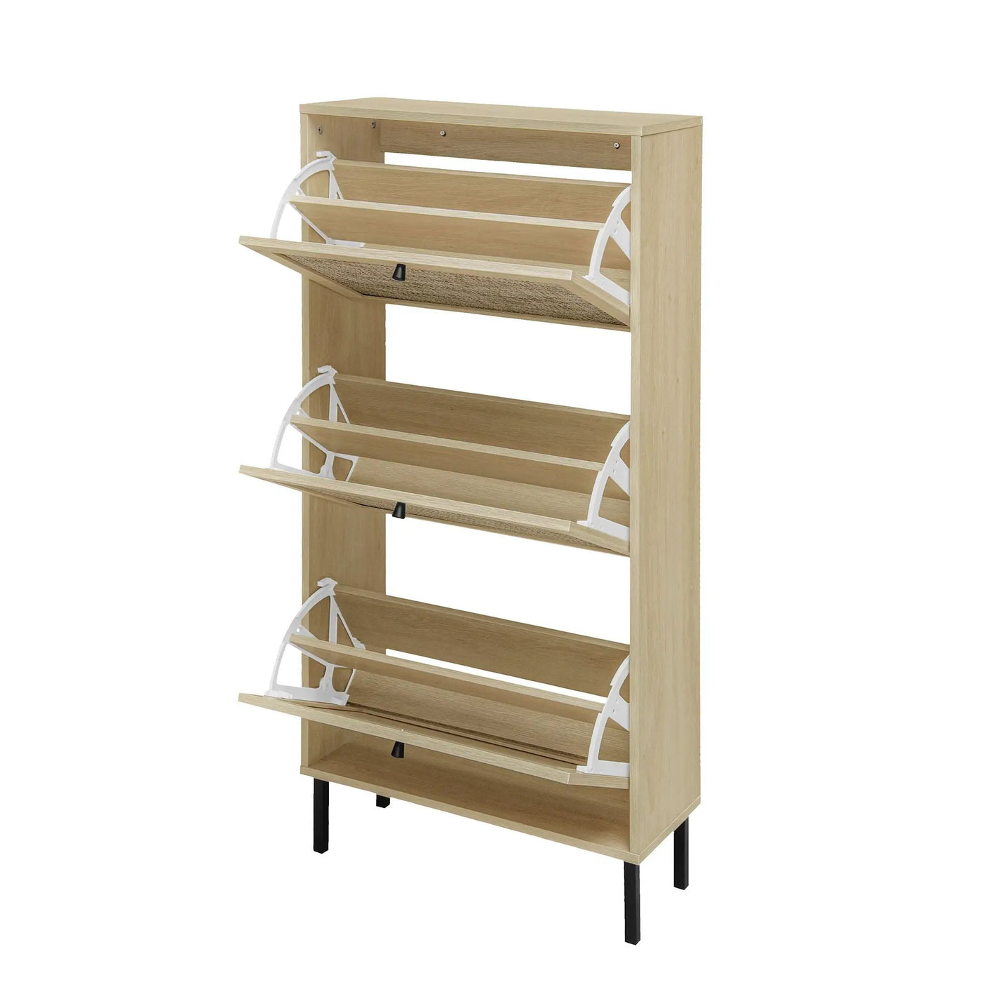 Modern Rattan 3 Door Shoe Rack Cabinet for Entryway by HouseOfZazla