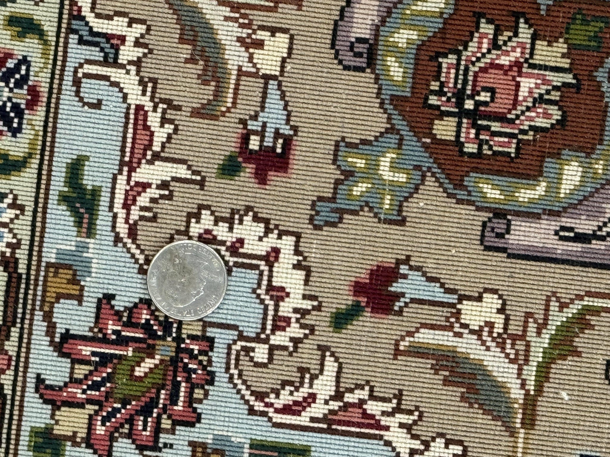 Fine Persian Tabriz Rug 3x5, Floral Medallion, 340 KPSI, Ivory Salmon by Jewel Rugs
