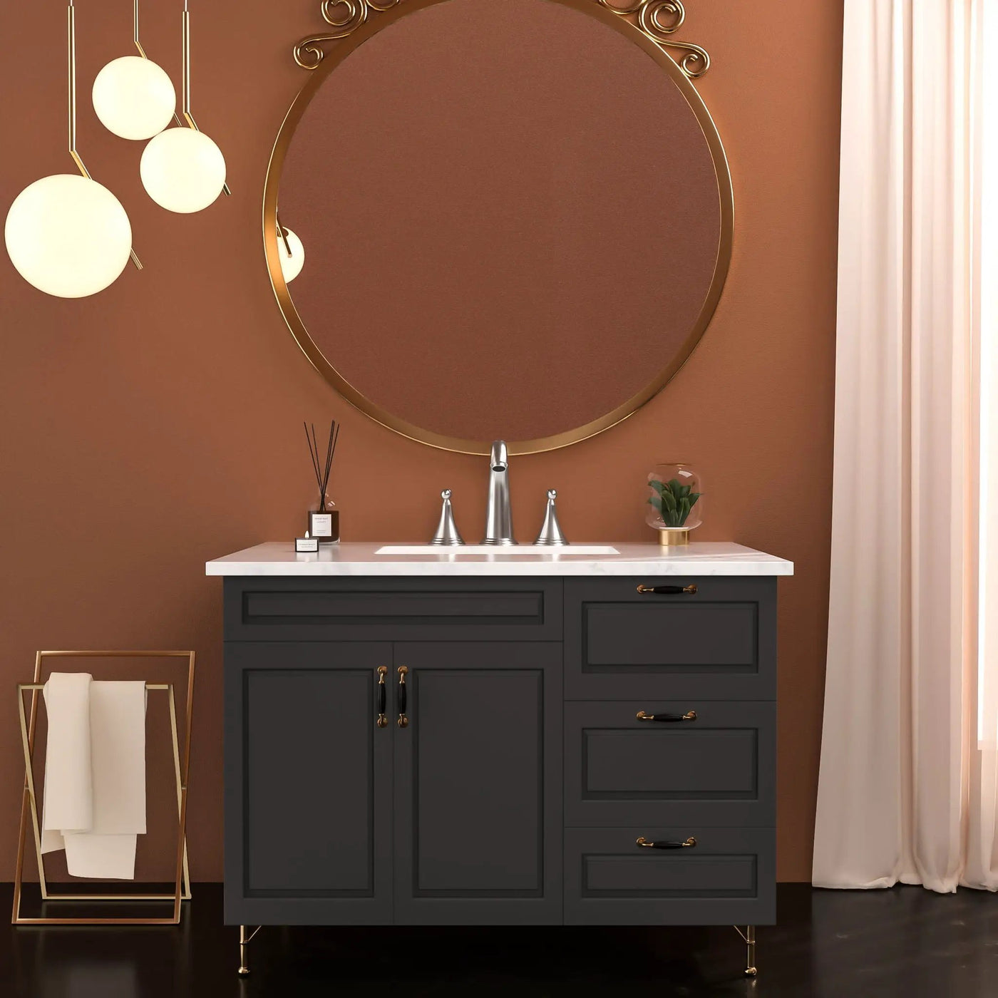 Elegant 2 Handle Widespread Bathroom Faucet With Pop Up Drain And Water Supply Lines by HouseOfZazla