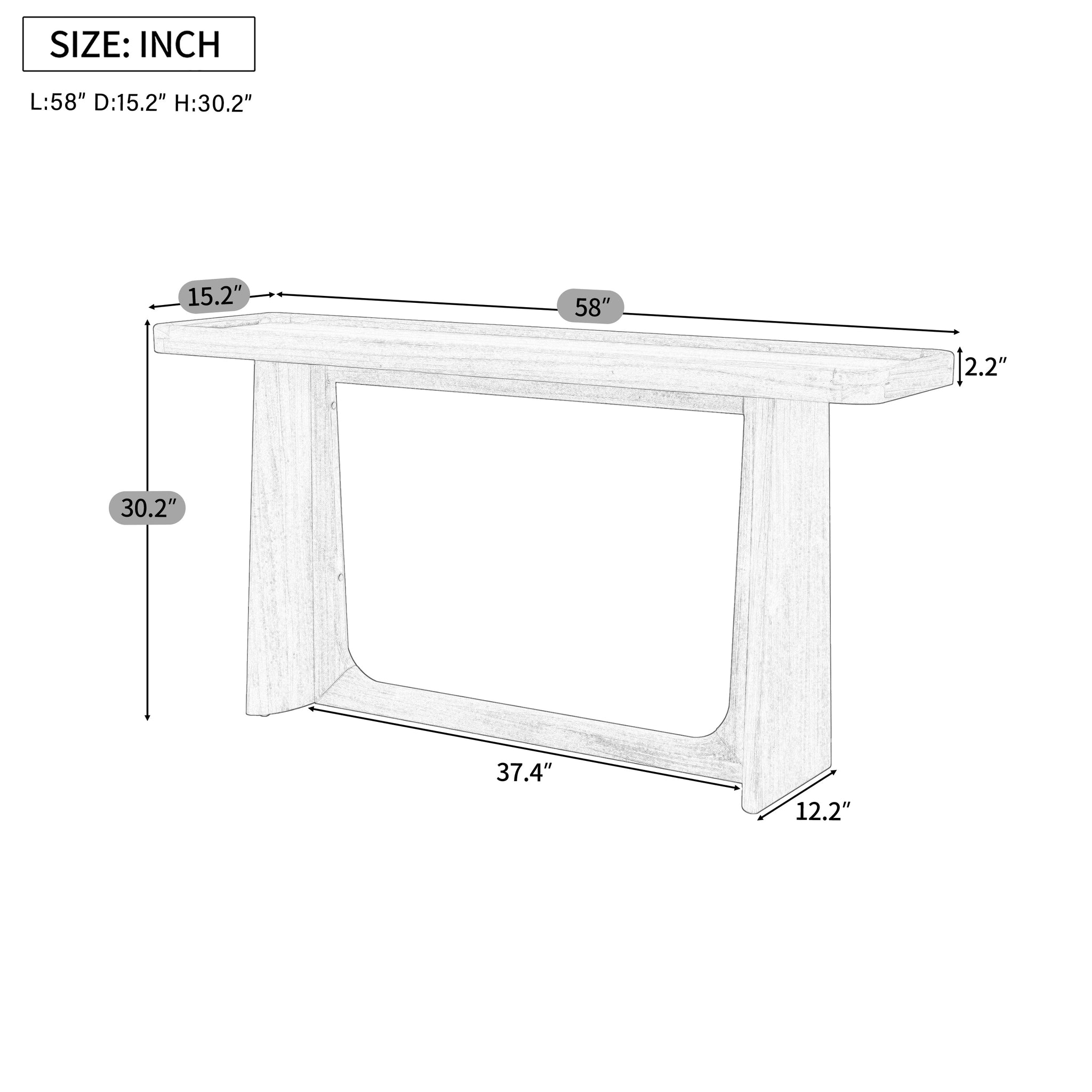 Farmhouse Console Table with Tray Top Design by HouseOfZazla