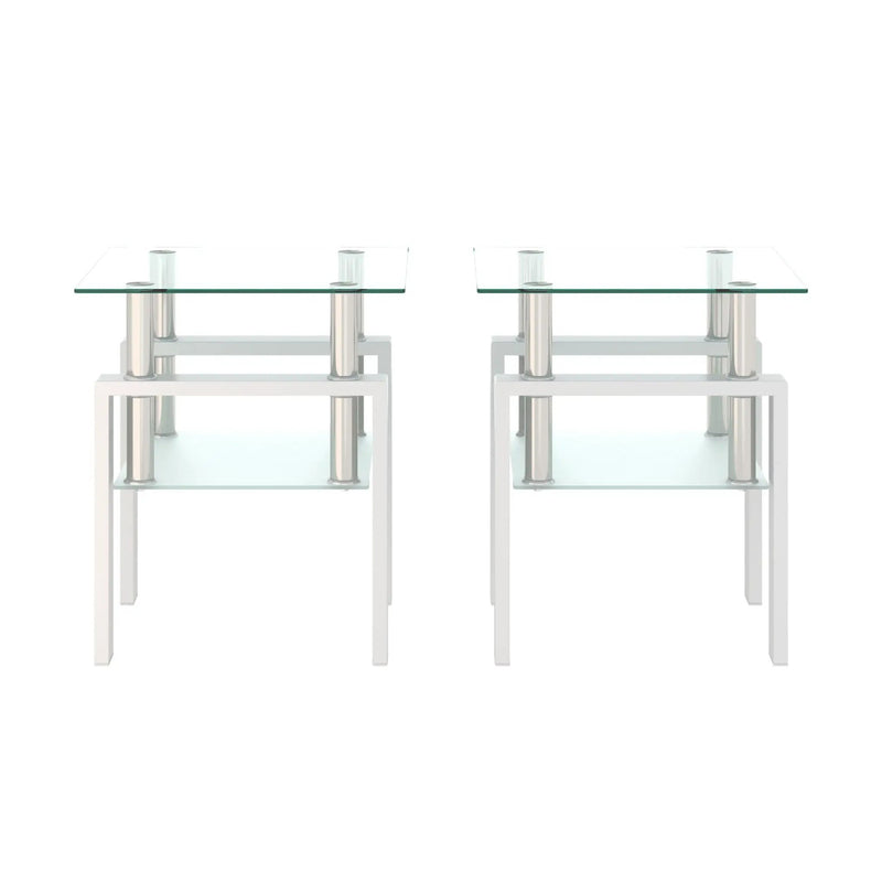 Modern Tempered Glass Tea Table, End Square Table For Living Room by Unique Piece Furniture