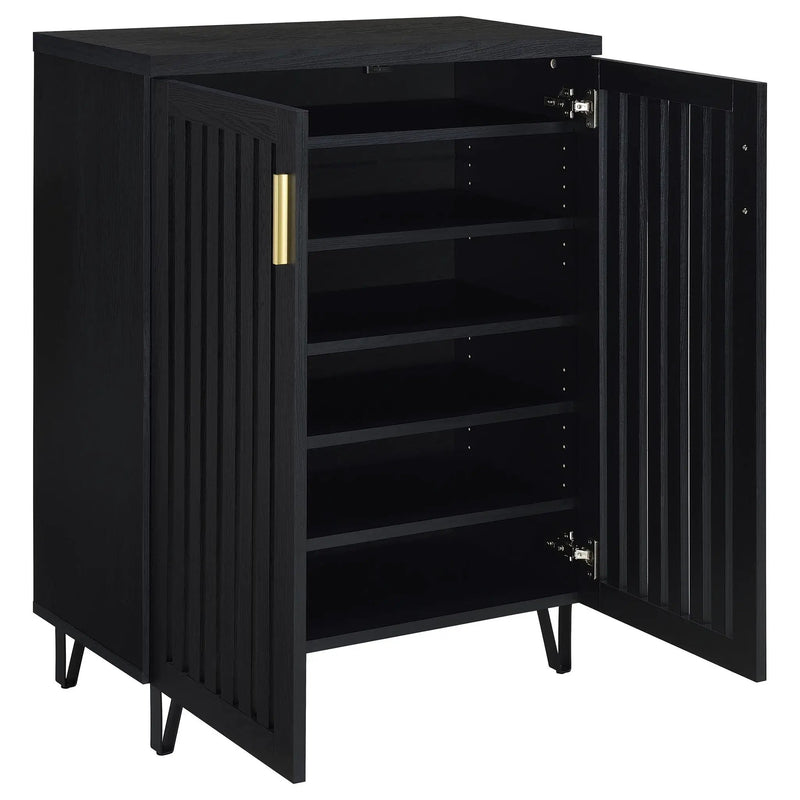 Brixton 2-door Entryway Shoe Storage Cabinets Black by Unique Piece Furniture