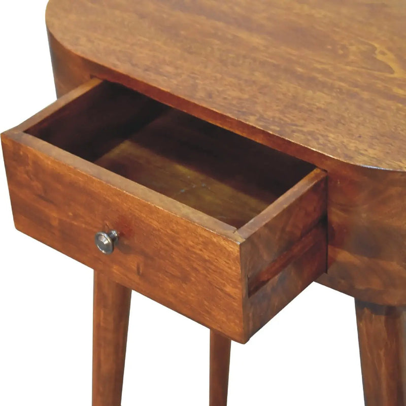 Solid Wood Mini Albion Chestnut Console, 1-Drawer, Nordic Legs by HouseOfZazla