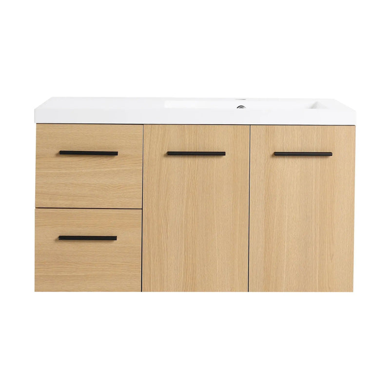 Wall Mounted Floating Bathroom Vanity With Sink, Door & Drawers Modular Cabinet