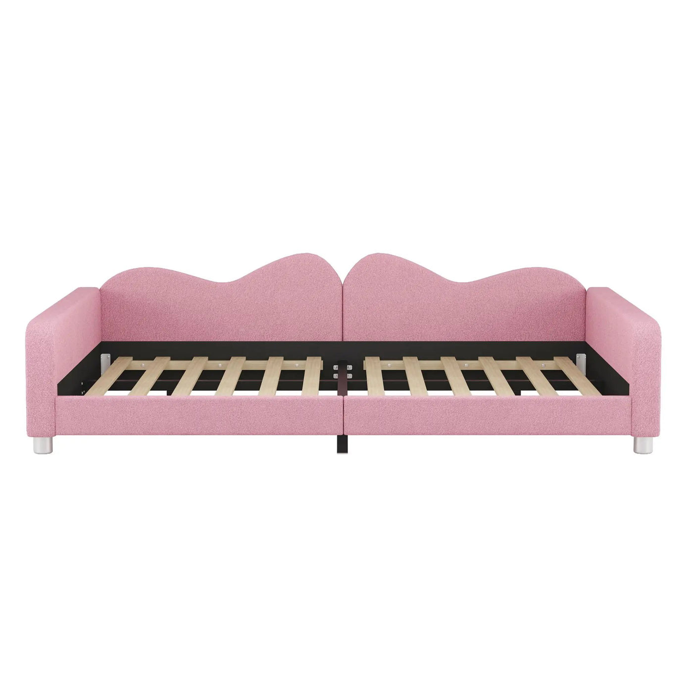 Upholstered Daybed, Sherpa Fabric Sofabed With Cloud-Shaped Backrest by HouseOfZazla