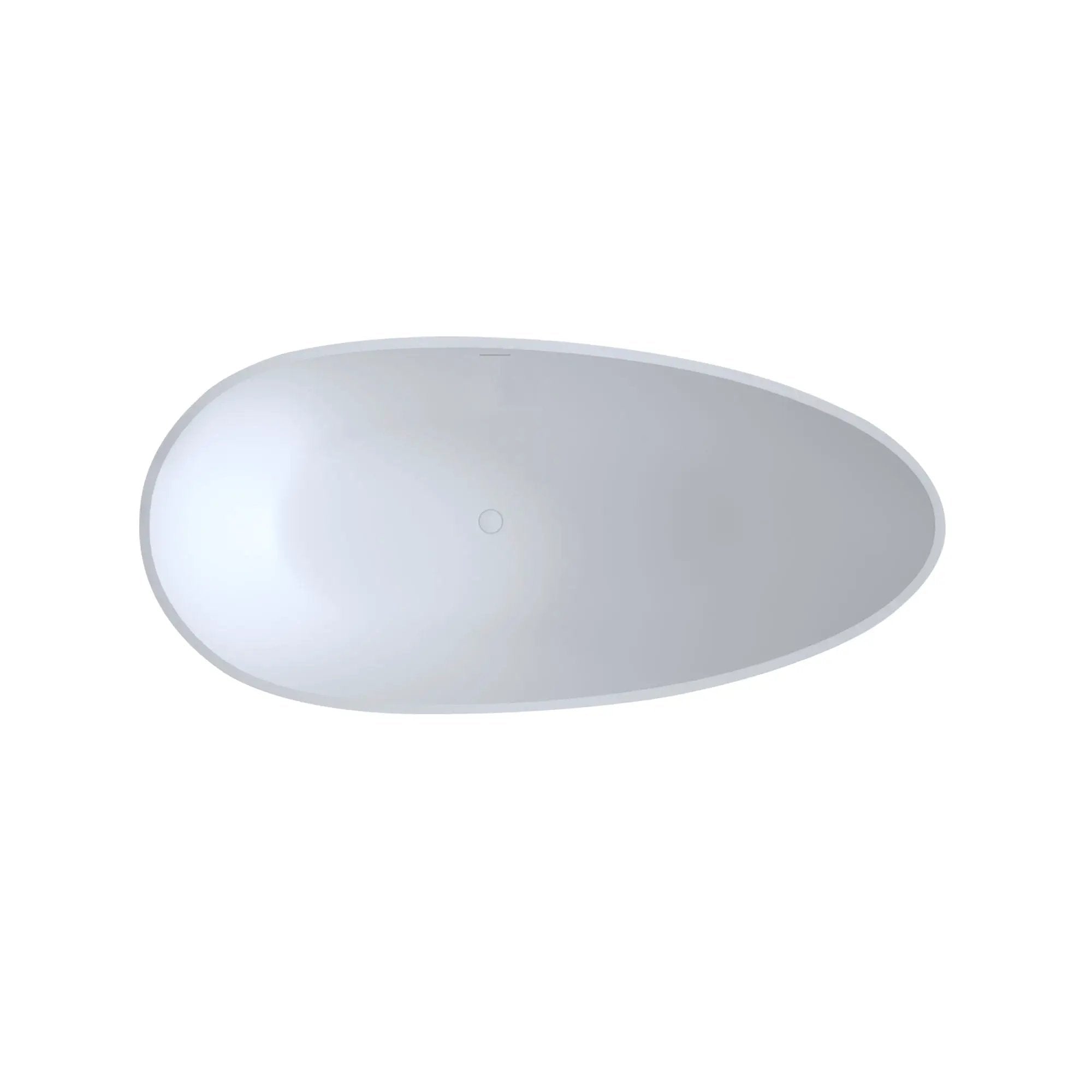 Solid Surface Matte Tub, Freestanding Solid Surface Resin Stone Bathtub, Solid Surface Matte White Soaking Tub, Free Standing Tub With Overflow And Pop-Up Drain - Matte White by HouseOfZazla