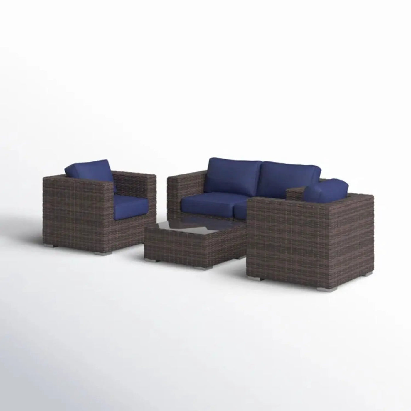 Wicker Seating Group Set With Table And Cushions by Unique Piece Furniture