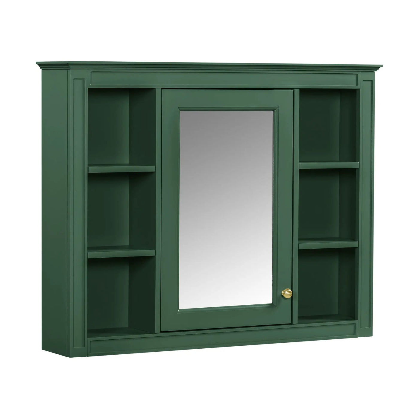 Wall Mounted Medicine Cabinet With Mirror, Storage Cabinet Featuring 6 Open Shelves And Adjustable Interior by HouseOfZazla
