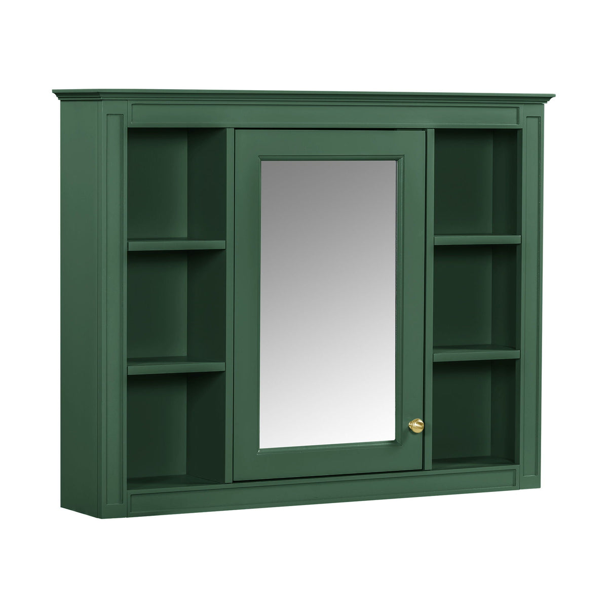 Wall Mounted Medicine Cabinet with Mirror and 6 Open Shelves - Multiple Colors, photo 3 of 16