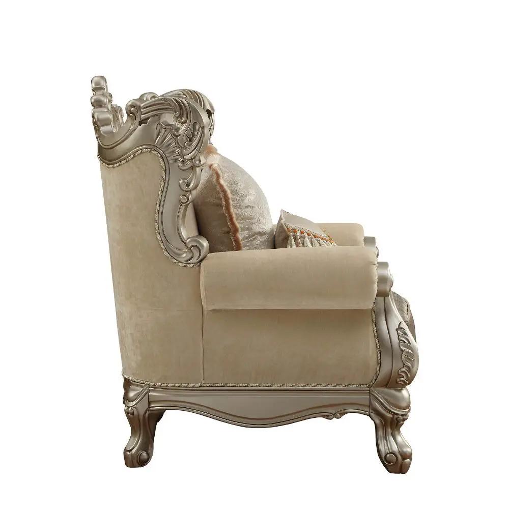 Ranita - Chair With 2 Pillows - Fabric & Champagne by Unique Piece Furniture