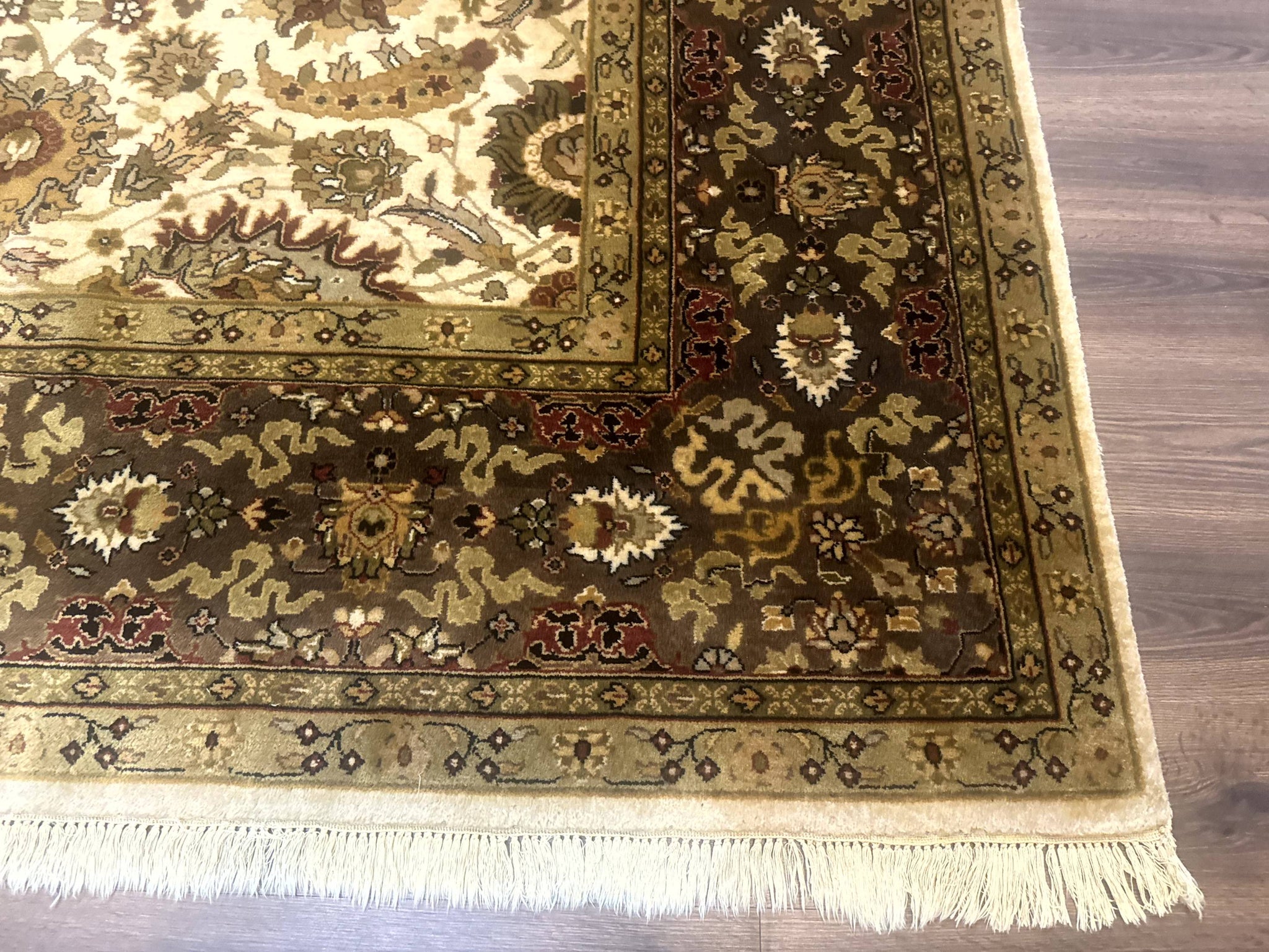 Indo Persian Mahal Rug 8x10, Floral Traditional Wool Oriental Carpet by Jewel Rugs