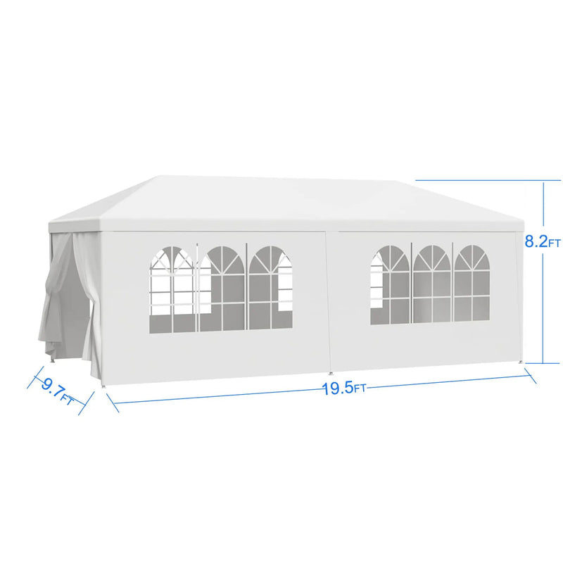 Wedding Party Canopy Tent Outdoor Gazebo With 6 Removable Sidewalls - White by HouseOfZazla