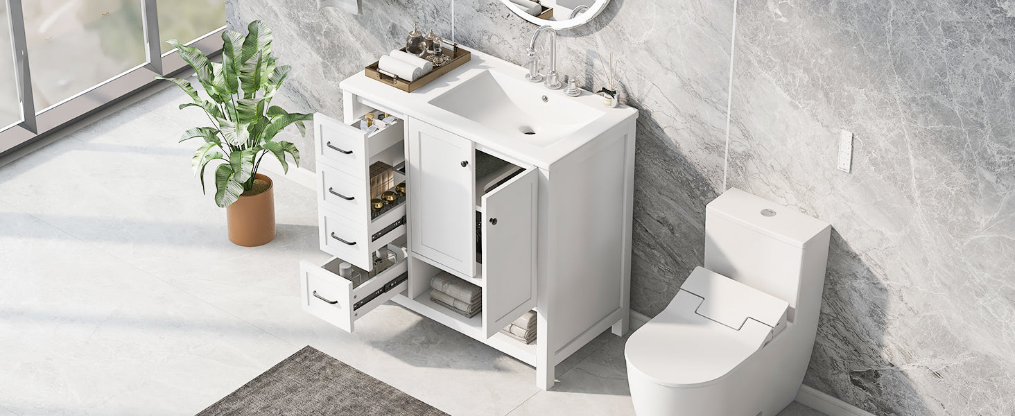 36" Bathroom Vanity with Sink Top and Storage Cabinet by HouseOfZazla