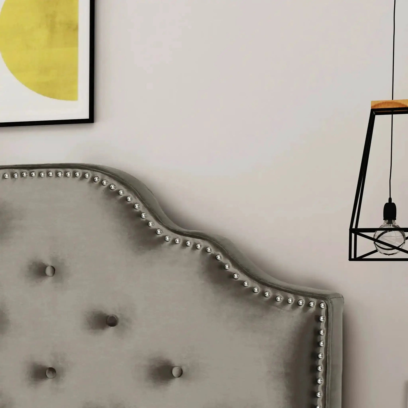 Luella Button Tufted Upholstered Headboard by HouseOfZazla